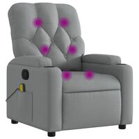 vidaXL Fauteuil de massage inclinable Gris clair Tissu