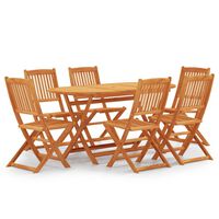 vidaXL Mobilier à dîner d'extérieur pliable 7 pcs Bois d'eucalyptus