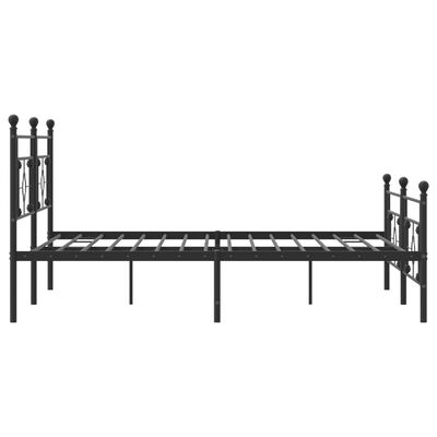 vidaXL Cadre de lit métal sans matelas avec pied de lit noir 200x200cm