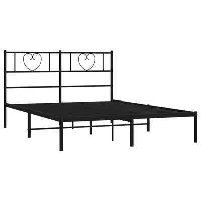 vidaXL Cadre de lit métal sans matelas avec tête de lit noir 140x200cm