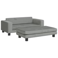 vidaXL Canapé avec repose-pied pour enfants gris clair 100x50x30 cm