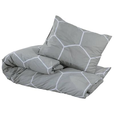 vidaXL Ensemble de housse de couette Gris 140x200 cm Coton