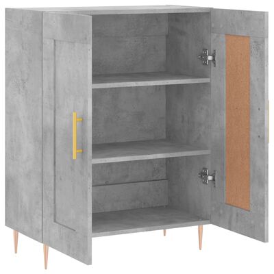 vidaXL Buffet gris béton 69,5x34x90 cm bois d'ingénierie