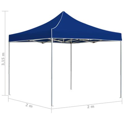 vidaXL Tente de réception pliable Aluminium 2 x 2 m Bleu