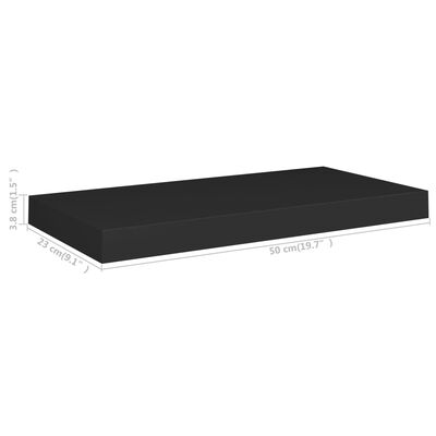 vidaXL Étagères murales flottantes 2 pcs noir 50x23x3,8 cm MDF