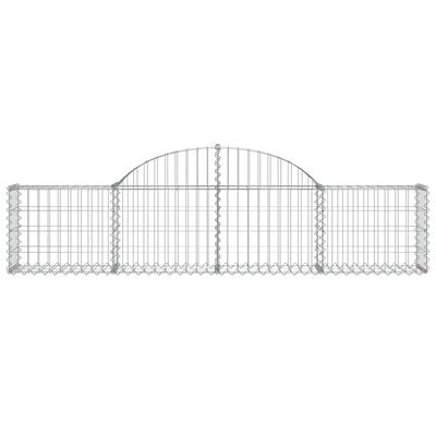 vidaXL Paniers à gabions arqués 25 pcs 200x30x40/60 cm Fer galvanisé