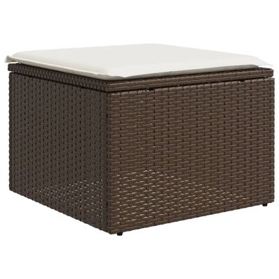 vidaXL Salon de jardin avec coussins 6 pcs marron résine tressée