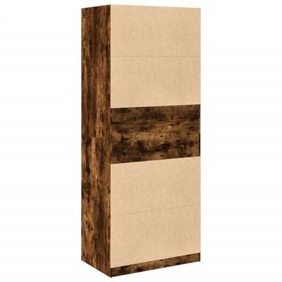 vidaXL Garde-robe chêne fumé 80x50x200 cm bois d'ingénierie