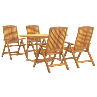 vidaXL Ensemble à manger de jardin 5 pcs Bois de teck massif