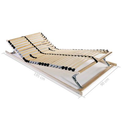 vidaXL Sommier à lattes sans matelas avec 28 lattes 7 zones 90x200 cm