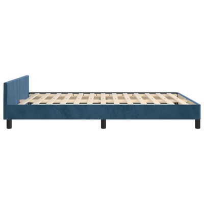 vidaXL Cadre de lit sans matelas bleu foncé 140x190 cm velours