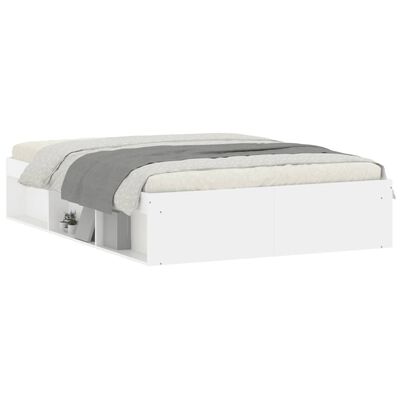 vidaXL Cadre de lit blanc 135x190 cm double