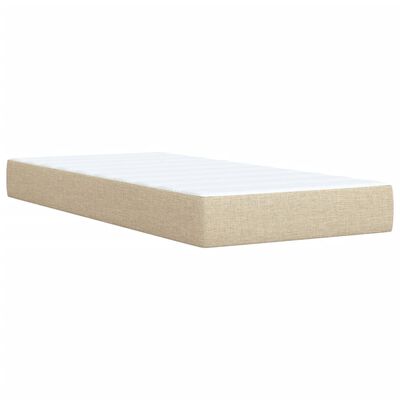 vidaXL Sommier à lattes de lit avec matelas Crème 90x200 cm Tissu