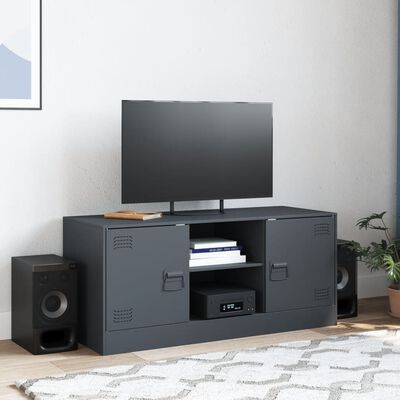 vidaXL Meuble TV anthracite 99x39x44 cm acier