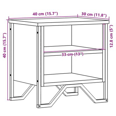 vidaXL Table de chevet Noir 40 x 30 x 40 cm Aggloméré