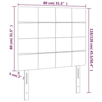 vidaXL Têtes de lit 2 pcs Gris foncé 80x5x78/88 cm Tissu