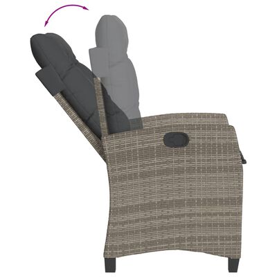 vidaXL Ensemble à manger de jardin 3 pcs coussins gris résine tressée