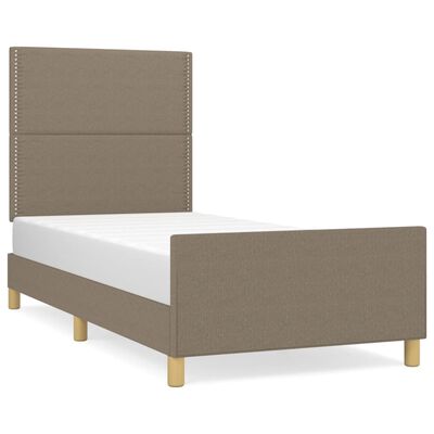 vidaXL Cadre de lit avec tête de lit Taupe 80x200 cm Tissu