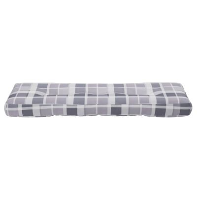 vidaXL Coussin de palette motif à carreaux gris 120x40x12 cm tissu