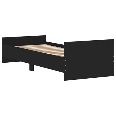 vidaXL Cadre de lit noir 75x190 cm petit simple bois d'ingénierie