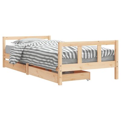 vidaXL Cadre de lit enfant avec tiroirs 90x200 cm bois de pin massif