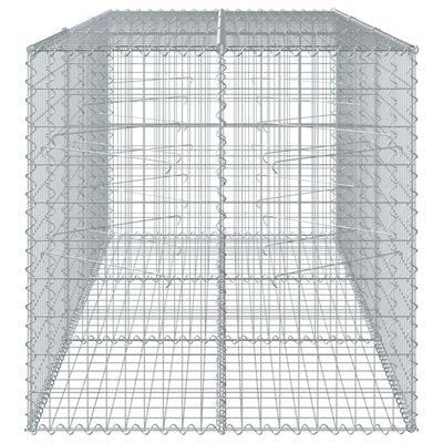 vidaXL Panier gabion avec couvercle 300x100x100 cm fer galvanisé