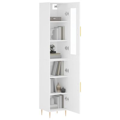 vidaXL Buffet haut Blanc 34,5x34x180 cm Bois d'ingénierie