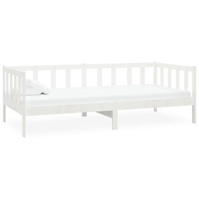 vidaXL Lit de jour sans matelas blanc bois de pin massif 90x200 cm