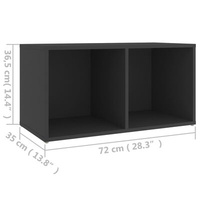 vidaXL Meuble TV gris 72x35x36,5 cm bois d’ingénierie