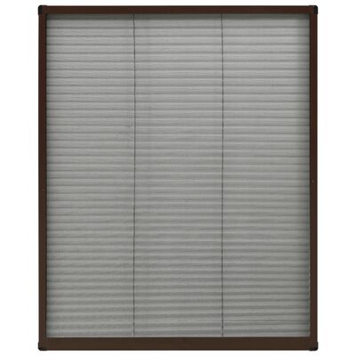 vidaXL Moustiquaire plissée pour fenêtre Aluminium Marron 60x80 cm