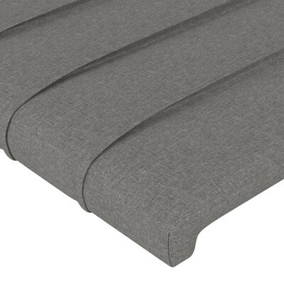 vidaXL Sommier à lattes de lit avec matelas Gris foncé 140x200cm Tissu