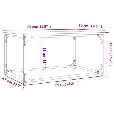 vidaXL Table basse Noir 80x50x40 cm Bois d'ingénierie et fer