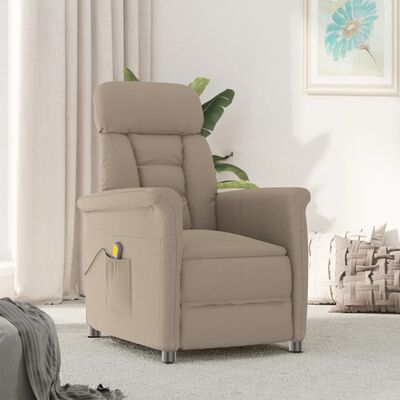 vidaXL Fauteuil de massage Taupe Similicuir daim