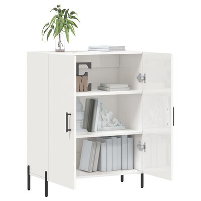 vidaXL Buffet Blanc brillant 69,5x34x90 cm Bois d'ingénierie