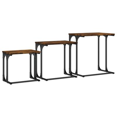 vidaXL Tables basses gigognes 3 pcs chêne fumé bois d'ingénierie