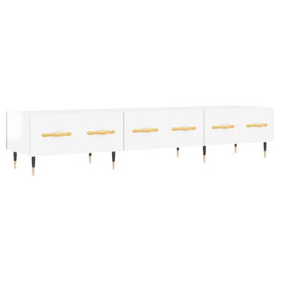 vidaXL Meuble TV blanc brillant 150x36x30 cm bois d'ingénierie