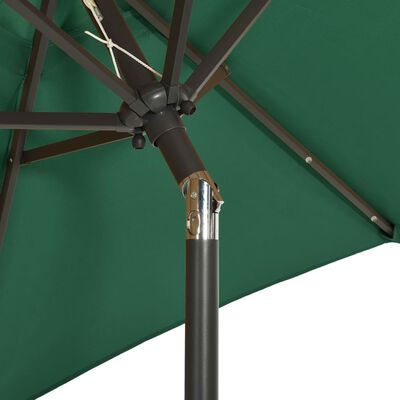 vidaXL Parasol de jardin avec lumières LED vert 200x211 cm aluminium