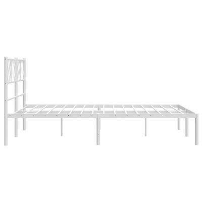 vidaXL Cadre de lit métal sans matelas et tête de lit blanc 120x190 cm