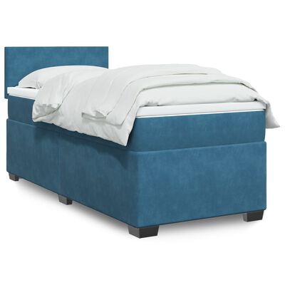 vidaXL Sommier à lattes de lit avec matelas Bleu foncé 90x190 cm