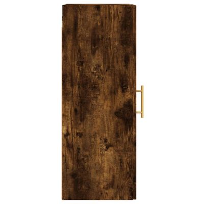 vidaXL Armoire murale chêne fumé 34,5x34x90 cm