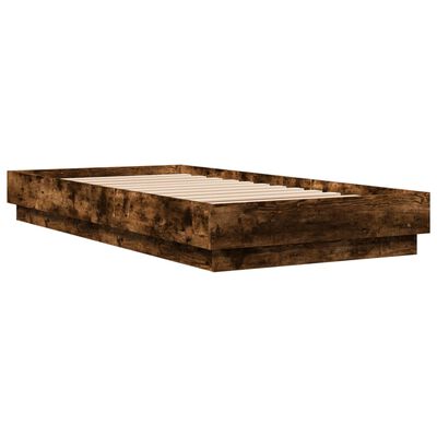 vidaXL Cadre de lit sans matelas chêne fumé 75x190cm bois d'ingénierie