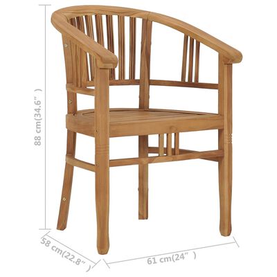 vidaXL Ensemble à manger de jardin 3 pcs Bois de teck solide