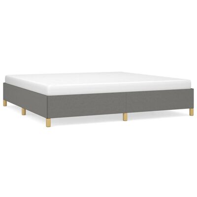 vidaXL Cadre de lit sans matelas gris foncé 200x200 cm tissu