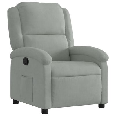 vidaXL Fauteuil inclinable gris clair velours