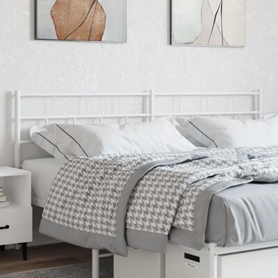 vidaXL Tête de lit métal blanc 180 cm