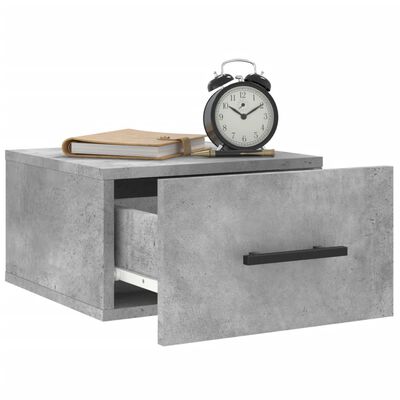 vidaXL Table de chevet murale gris béton 35x35x20 cm