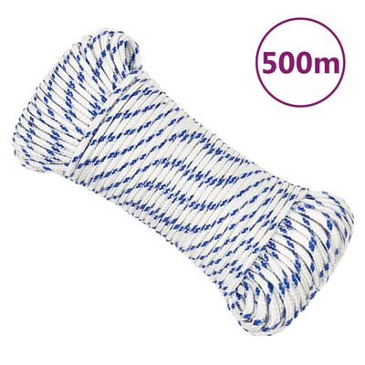 vidaXL Corde de bateau Blanc 4 mm 500 m polypropylène