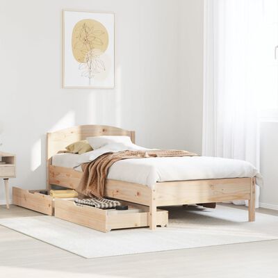 vidaXL Cadre de lit sans matelas 75x190 cm bois de pin massif