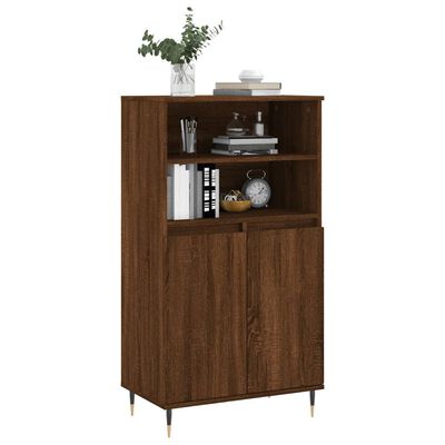 vidaXL Buffet haut Chêne marron 60x36x110 cm Bois d'ingénierie