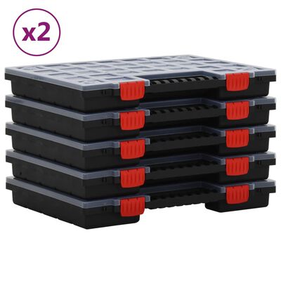 vidaXL Boîtes d'assortiment 10 pcs 40x30x5 cm Polypropylène